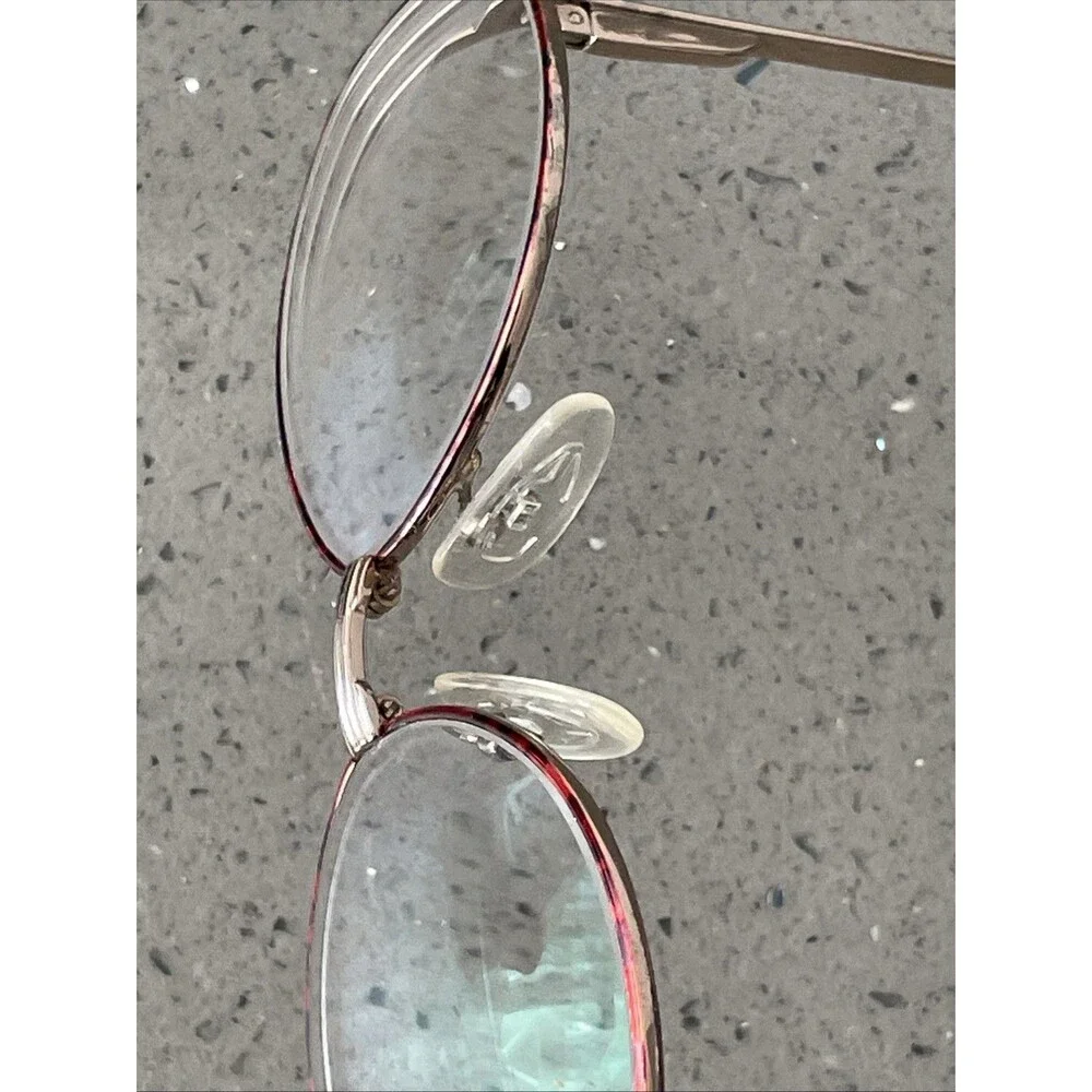 EYEGLASSES ECCA WM 5008 AM TORTOISE GOLD METAL FRAMES ONLY 52-18-135 red round
